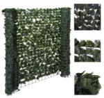 Wohnen Műsövény erkélyre kerítésre belátásgátló 300x100 cm zöld műlevelek takaró háló élethű szőtt levelekkel sötét színű