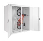 Wohnen Kerékpár garázs függőlegesen tárolható zárható 2 bicikli számára fém világosszürke