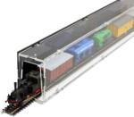 Rosa Modellvasút vitrin, polc bemutató szekrény átlátszó akril vitrin szegmens, 75 cm Z átlátszó hátlap