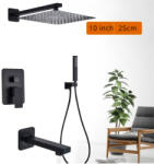 Dusche Fali zuhanyszett falba építhető falsík alatti csaptelep, esőztetős zuhanyfej 25 cm, kézi zuhanyfej, fix kádtöltő