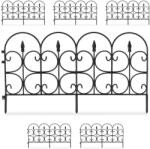 Relax Kerti dekor kerítés 39x66x0, 7 cm műanyag díszes kerítéspanel fekete virágyágyás szegély leszúrható ágyásszegély