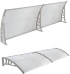 CELLOX Előtető CELLOX polikarbonát 200x100 Két méter széles féltető szürke keret áttetsző üregkamrás tetőlap. Szállítás könnyített csomagolás