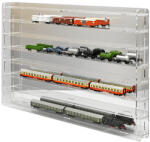 Rosa Modellvasút vitrin, polc bemutató szekrény átlátszó akril TT méretarányú modellekhez tükrös hátlappal