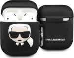 Karl Lagerfeld KLACCSILKHBK AirPods acoperă negru Silicon Ikonik (KLACCSILKHBK)