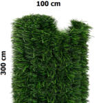 Jalos Erkélytakaró, kerítéstakaró belátásgátló zöld tűlevelű műsövény 300x100 cm korlát takaró háló élethű szőtt levelekkel
