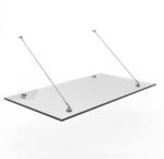 AOSOM Üveg előtető 150x90cm letisztult modern megjelenés, rozsdamentes tartókkal