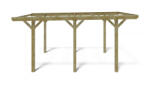 Atlana Kocsibeálló pergola 304x512 cm fenyőfa 15, 56 m2 szabadon álló impregnált autóbeálló tető nélkül