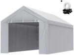 VEVOR Ponyva kocsibeálló mobil garázssátorhoz tető + oldalfal 300x600 cm autóbeálló sátor fedőponyva fehér (CKPB10X20FTH27H20V0)