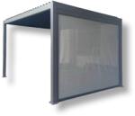 SunFlower Belátágátló lamellás aluminium pergolához 4 méteres szélfogó árnyékoló szürke szín a hosszú oldalra