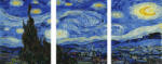 iPicasso Set 3 picturi pe numere, cu sasiu, Noapte instelata - van Gogh, 50x120cm (PC34050009)