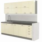  Bucatarie PRADO crem extra lucios/gri 2, 6 m (0000088002)