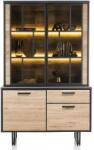  Bufet cu vitrina Avalon stejar 127/42/220 cm (42496-NAT) Bufet