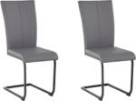  Set 2 scaune Oliver gri piele ecologica 43/55/98 cm (28390820)