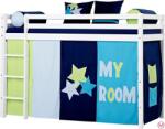  Pat alb supraetajat cu saltea My Room 90/200 cm (870638)