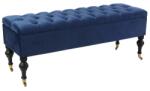  Bancuta Chesterfield albastra catifea 124/40/42 cm (44772SI)
