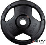 AktivSport Gumírozott súlyzótárcsa 15 kg 51 mm Súlytárcsa