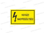  Vigyázz! Nagyfeszültség! - öntapadó matrica 100x60mm ERV081001