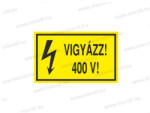  Vigyázz! 400V! - öntapadó matrica 100x60mm ERV063001