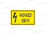  Vigyázz! 230V! - öntapadó matrica 100x60mm ERV062001
