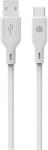Dviced Cablu de date Dviced USB-A la USB-C silicon 1.25m, Alb (DV110006)