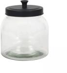 Gastro Üveg élelmiszer-tároló, fekete fém fedéllel, űrtartalom: 2, 00 liter, magasság: 180 mm, átmérő: 160 mm