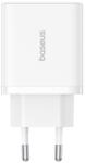Baseus Cube încărcător de putere 30W, USB Type-C + 2xUSB Type-A, alb (P10111402213-00)