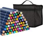 Deli Sketching Deli markerek, dupla él kerek/ferde, textil tok, 80 db/szett (DLEC184-80)