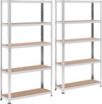MSW Nagy teherbírású polc - 90 x 30 x 180 cm - 5 x 175 kg - Szürke - 2 db (MSW-STSH-33)