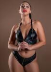 Daring Intimates Sexy Wetlook Bra With Zipper, S