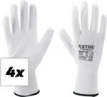 Extol Kesztyű poliészterből, félig mártott, PU, fehér, 10-es méret, 4 darabos készlet