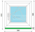  VATA 58*58 BNY BAL műanyag ablak 24mm 2rtg. üveg