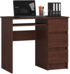 AKORD Jobbkezes számítógépasztal, 3 fiókkal P77_90 - wenge (1135)