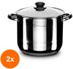 Grunberg Set 2 x Oala din Inox cu Capac din Sticla, 18 cm, 3.50 l, Grunberg (GUJ-2xGR2118/9)