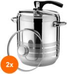 Grunberg Set 2 x Oala sub Presiune, cu Capac din Sticla, 9 l, Grunberg (GUJ-2xPC9)