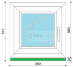  VATA 58*58 BNY JOBB műanyag ablak 24mm 2rtg. üveg