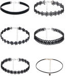 SuperLove Sexy Velvet Choker Set Black 6pcs