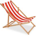 SPRINGOS Dc0006wrs Fa Felhajtható Fa Napozóágy Impregnált Fehér-vörös Csíkos (dc0006wrs)
