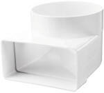 Vents Műanyag átalakító idom könyök hosszú csonkú csőcsatlakozóval 60x204mm, átm: 125mm 60x204/125 (822 P) (822 P)