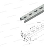 Niedax 2986/2 FL C-sín C Profil SW18 mm, 40x22x2000 mm t_0, 75 mm (2986/2 FL)