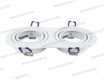 V-TAC SKU-3601 SPOT beépíthető lámpa dupla szálcsiszolt fehér kerek billenthető 155x75mm kivágás V-t (3601)