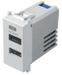 TEM EM69PW fehér USB Type-A + C Töltőaljzat - 20W, 1M, MODUL rendszerhez (EM69PW)