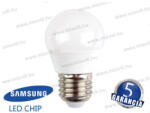 V-TAC SKU-263 LED lámpa E27 gömb 4, 5W 6400K 470lm 180° vil. szög Samsung Chip 5 Év Garancia A+ (263)