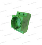 OMU system OMU DIN SD16GREEN DIN sínes dugalj 16A 2+F schucko, biztonsági zsaluval ZÖLD (DIN SD16GREEN)
