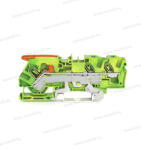 Wago 2106-1307 Topjob S Push-in Cage Clamp 3 vezetékes átmenő földelő sorkapocs működtető karral 0, 5-10mm2 41A zöld/sárga (2106-1307)