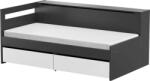 TEMPO KONDELA Kihúzható ágy, fehér/grafit, REA CROBAT