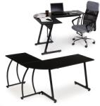 ModernHome LOFT típusú sarok íróasztal, 148x48x73.5 cm, fekete (PJJCT0136)