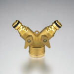 PALISAD 3/4 sárgaréz 2 csatornás elosztó csappal Y-elág locsolórendszerekhez külső (665238) - kellegyszerszam