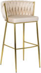 Klubfotel Bárszék FLORES krémszínű bársony/ arany lábak