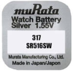 Murata muRata (Sony) 317 SR516SW 1, 55V Ezüst Oxid óraelem (muRata-Sony-317)