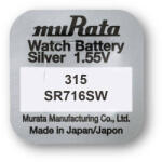 Murata muRata (Sony) 315 314 SR716SW 1, 55V Ezüst Oxid óraelem (muRata-Sony-315)